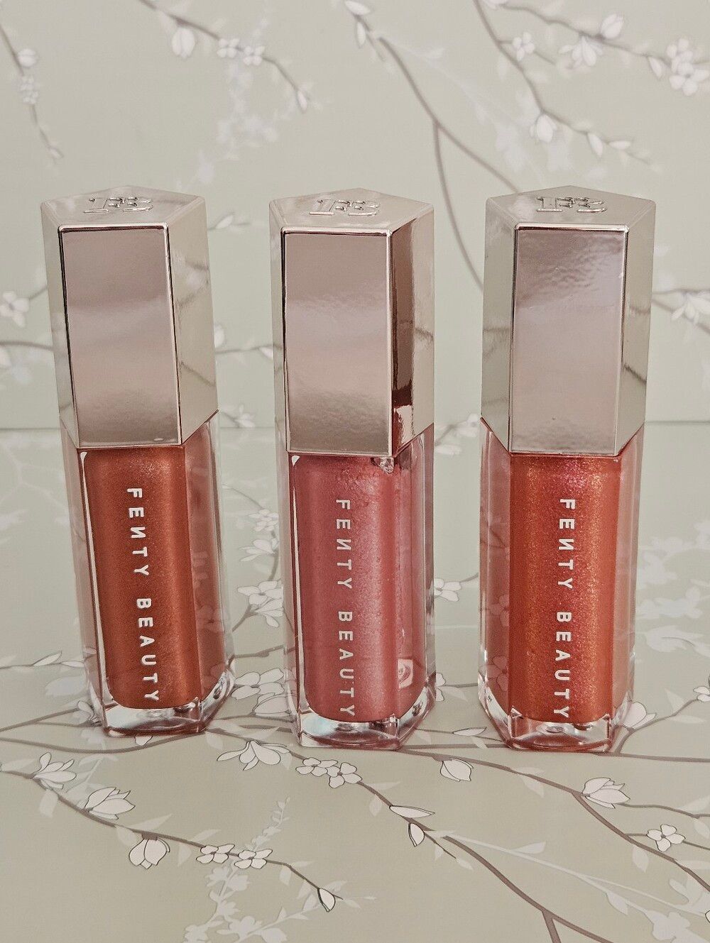 Fenty Beauty Gloss Bomb Trio, Fenty Glow, Fussy, Fenty Glow Fantasy New